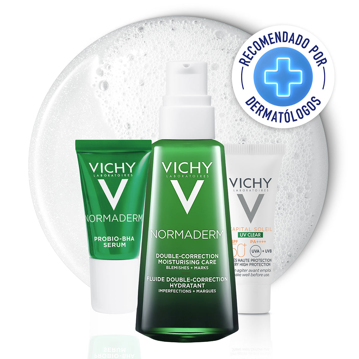 Vichy Kit Normaderm tratamiento anti-imperfecciones 50 ml + Normaderm anti-imperfecciones 50 ml + Normaderm Sérum anti-imperfecciones 5 ml + Capital soleil uv-mune clear 3 ml