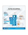 La Roche-Posay Kit Effaclar Gel Limpiador 400 ml + Effaclar Gel Moussant 50 ml + Effaclar Sérum Ultra Concentrado 3 ml + Anthelios UV Mune 400 3 ml