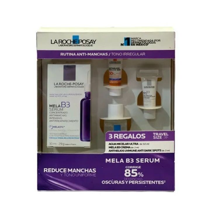 La Roche Posay Kit Mela B3 Serum 30 ml + Agua Micelar Ultra 50 ml + Mela B3 Crema 3 ml + Anthelios UV Mune Anti-Dark Spots 3 ml