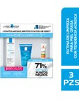 La Roche-Posay Kit Effaclar Duo+M 40 ml + Effaclar Gel Limpiador +M 50 ml + Anthelios UV Mune 400 FPS 50+ Oil Control Fluido 3 ml