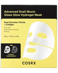 COSRX Advanced Snail Mucin Glass Glow Hydrogel Mask Mascarilla Hidratante y Reparadora 3 pz