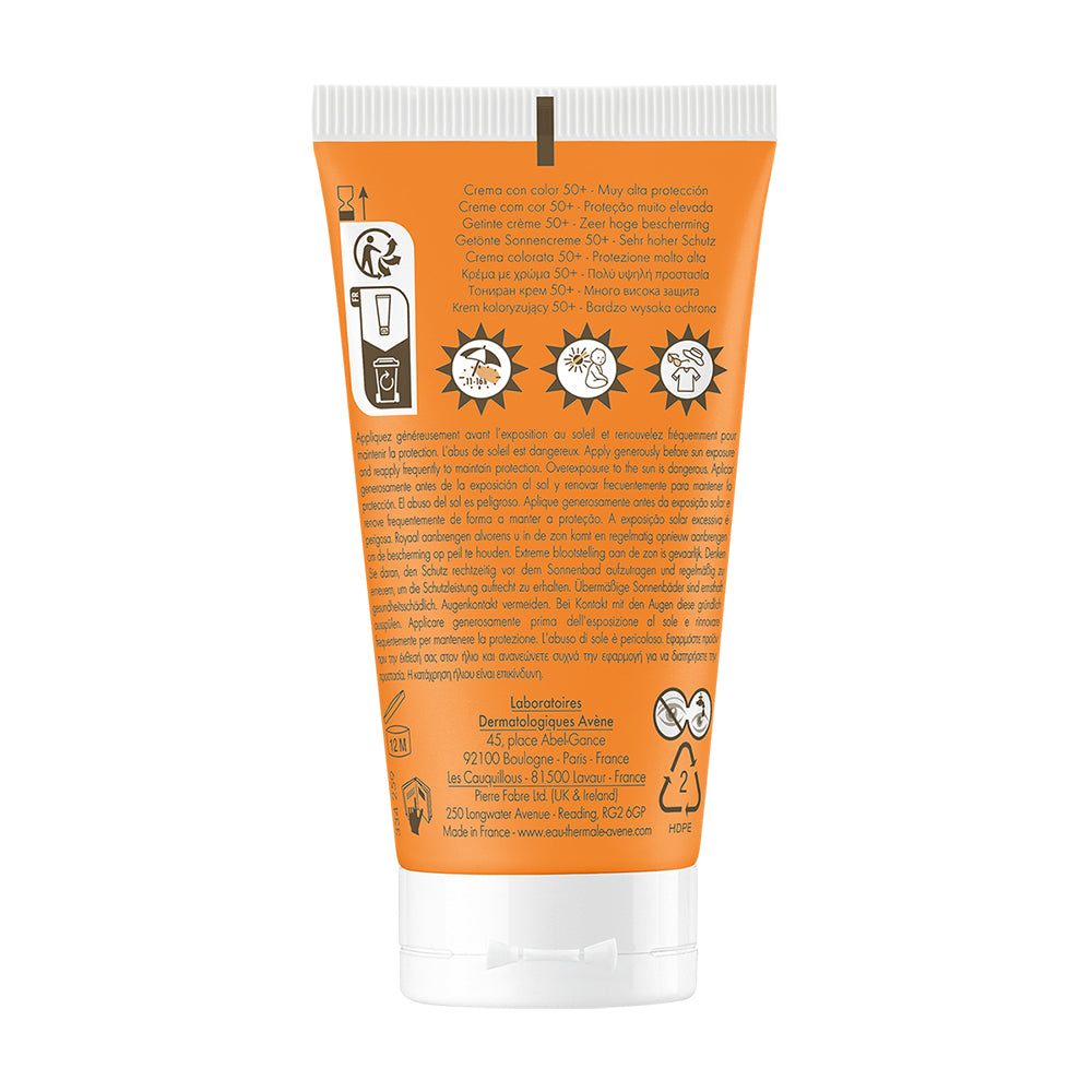 Avene Protector solar en crema FPS50+ con color para piel sensible 50 ml