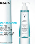 Vichy Purete Thermal Gel Mousse, Limpiador y desmaquillante para pieles sensibles, 200ml.