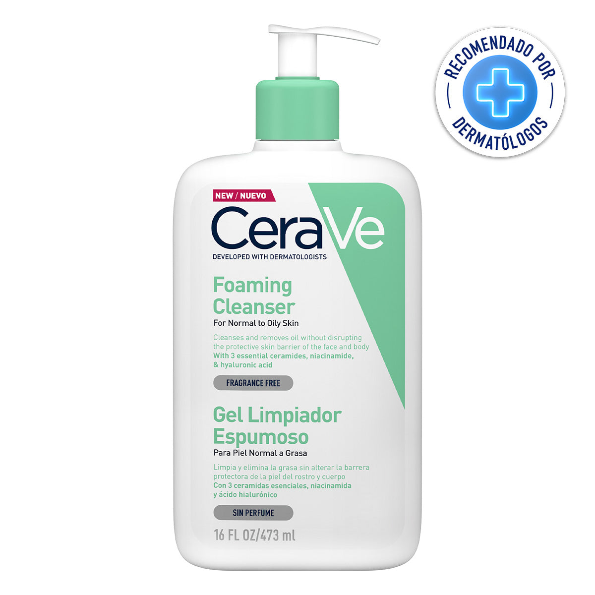 CeraVe Gel limpiador facial espumoso 473 ml