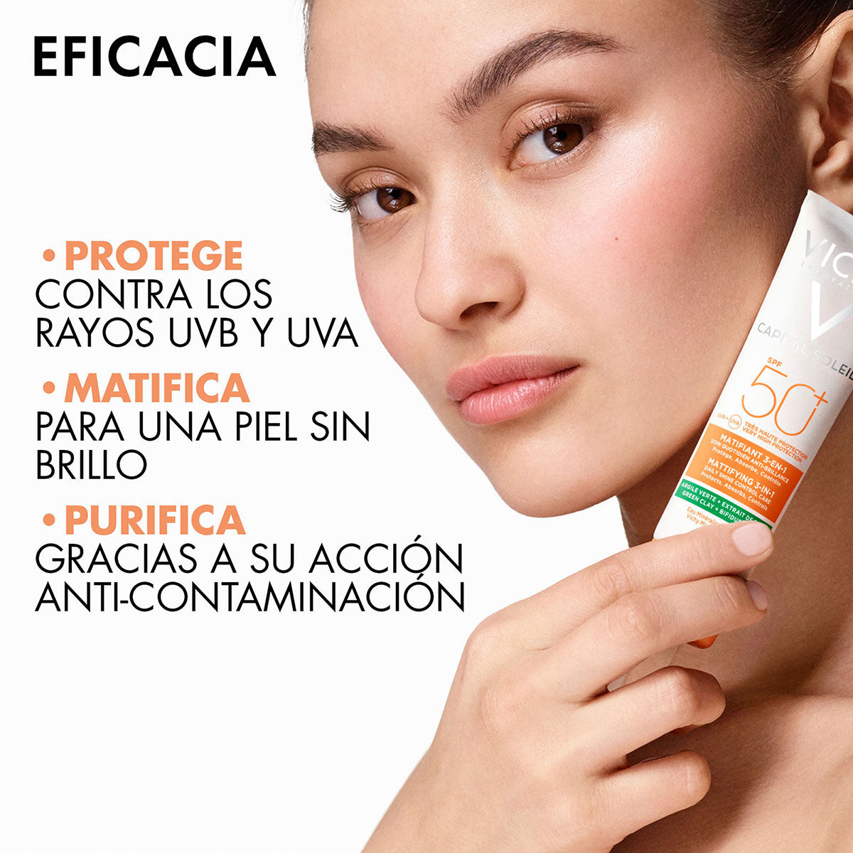 Vichy Capital soleil Matificante 3 en 1 fps50+ Protección solar para piel mixta a grasa 50 ml
