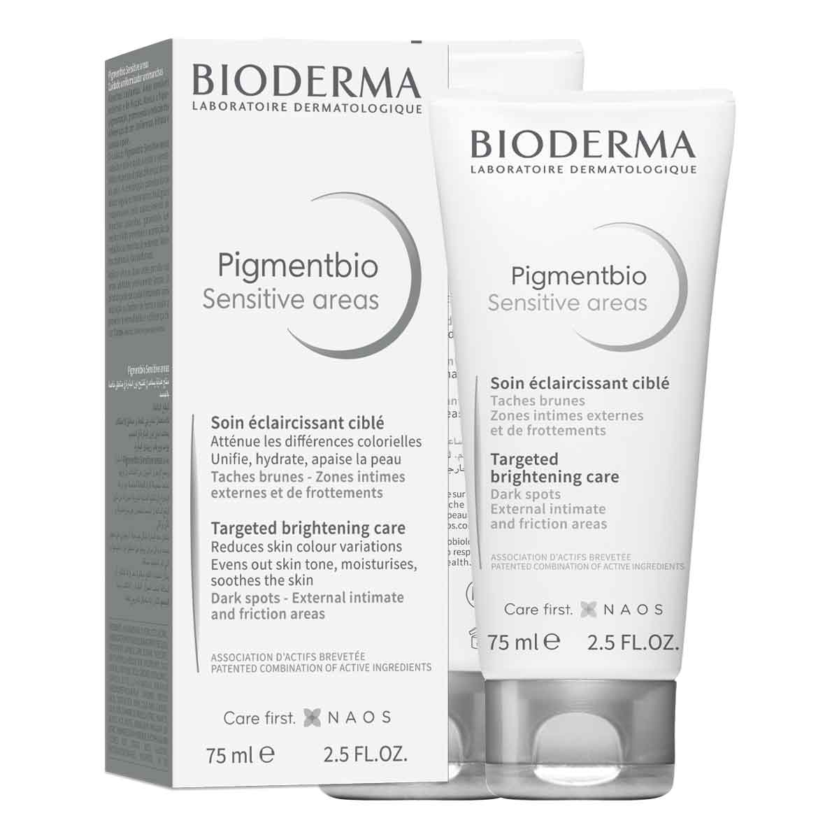Bioderma Pigmentbio Sensitive Areas despigmentante corporal para áreas sensibles 75 ml