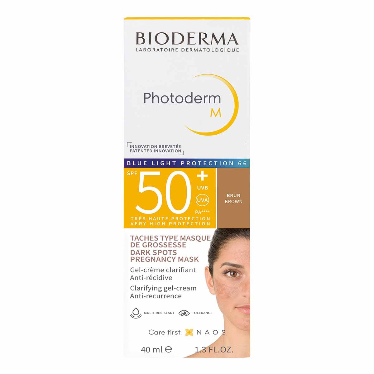 Bioderma Photoderm M FPS 50+ Tono Brown, Protección solar facial contra el melasma, 40ml