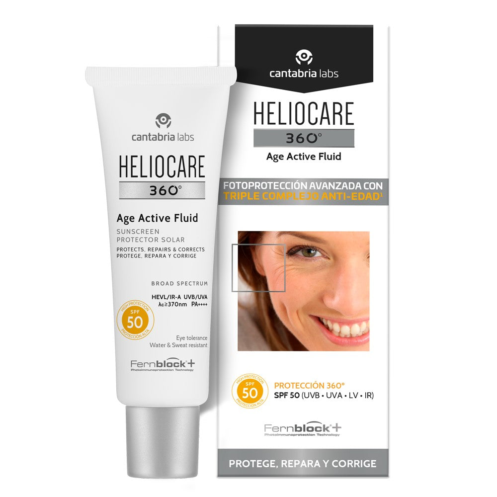 Cantabria Labs Heliocare 360° Age active fluid , Fotoprotector FPS50