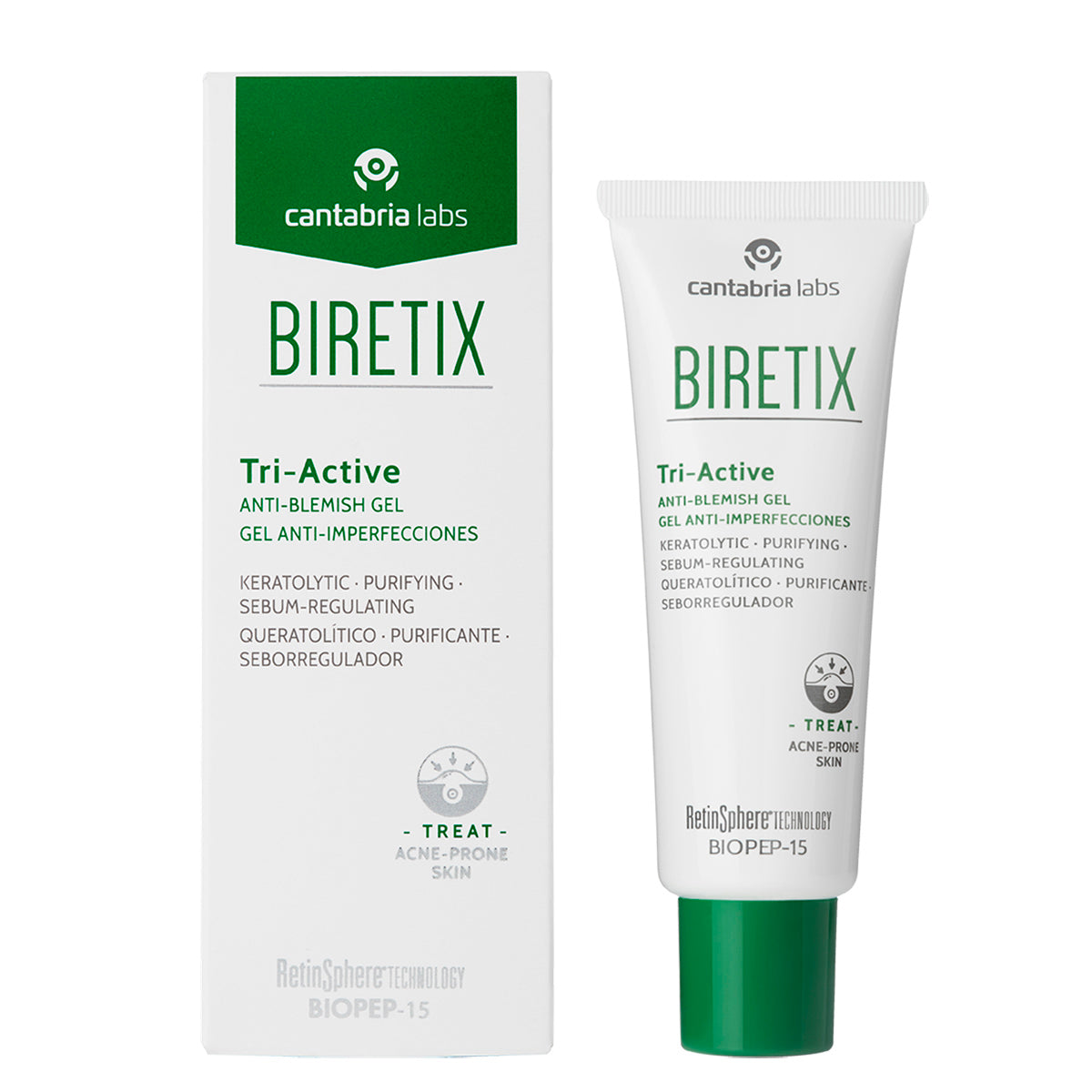 Cantabria Labs Biretix Tri-Active Gel facial para piel grasa 50 ml