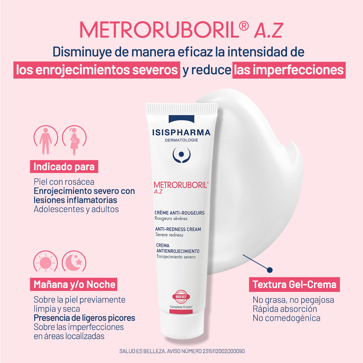 Isispharma Ruboril metroruboril az 15%, menos rojeces y imperfecciones 30ml.