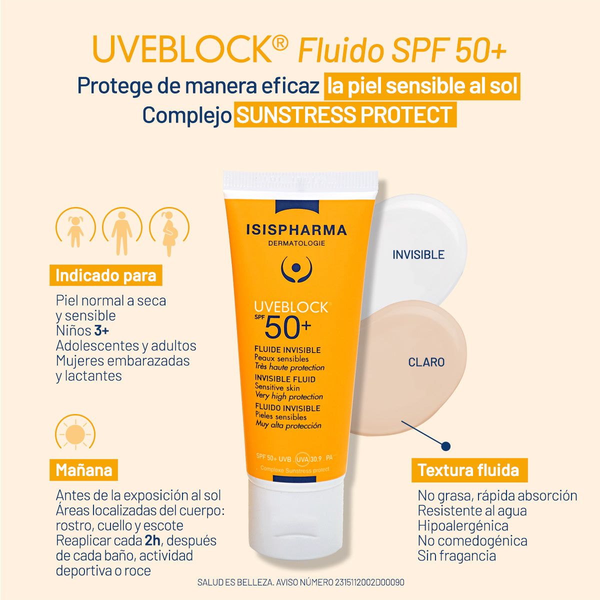 Uveblock fps 50+ fluido invisible 40ml.