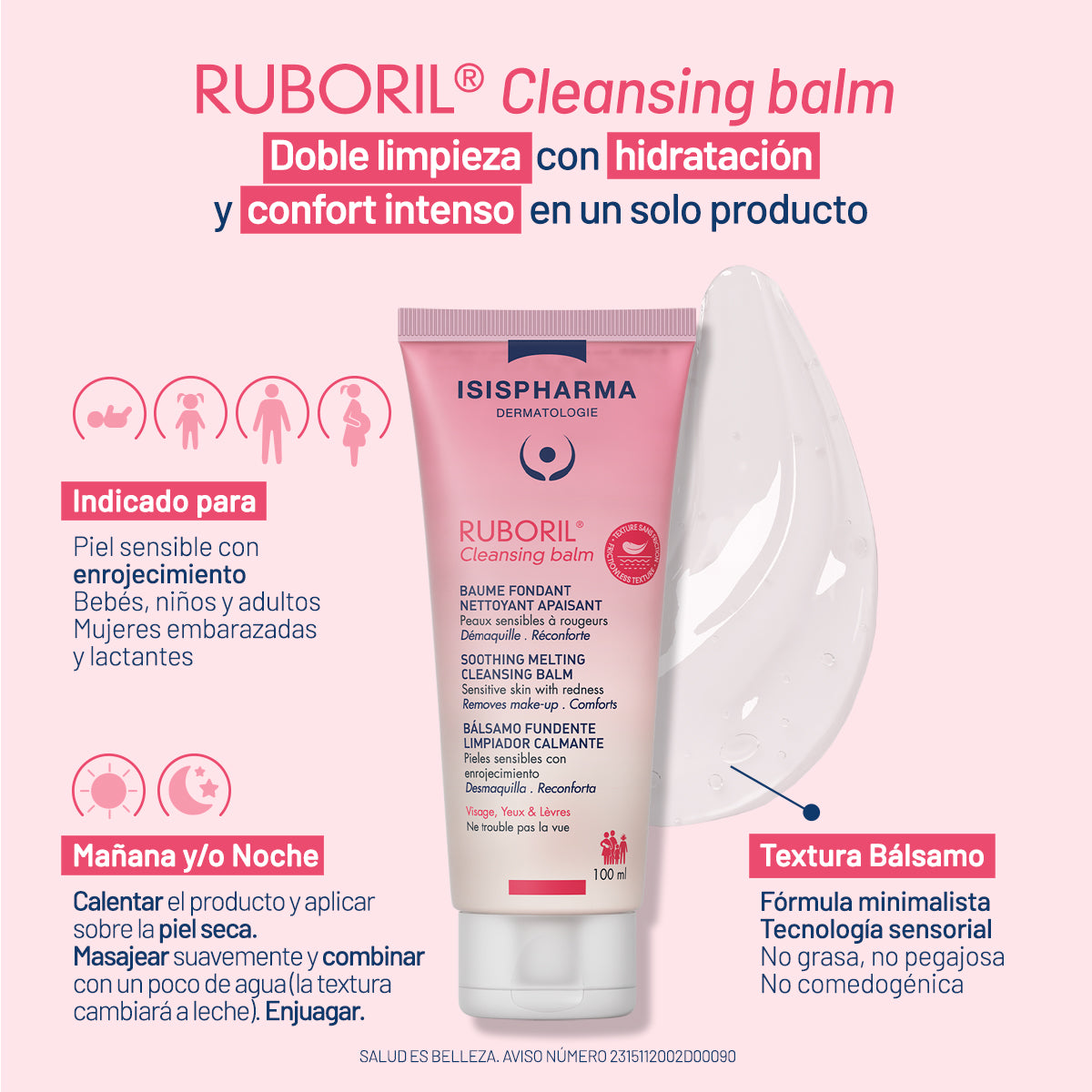 Isispharma ruboril cleansing balm, bálsamo limpiador desmaquillante 100ml.