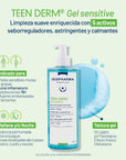 Isispharma teen derm gel sensitive limpiador para piel mixta a grasa 400ml.