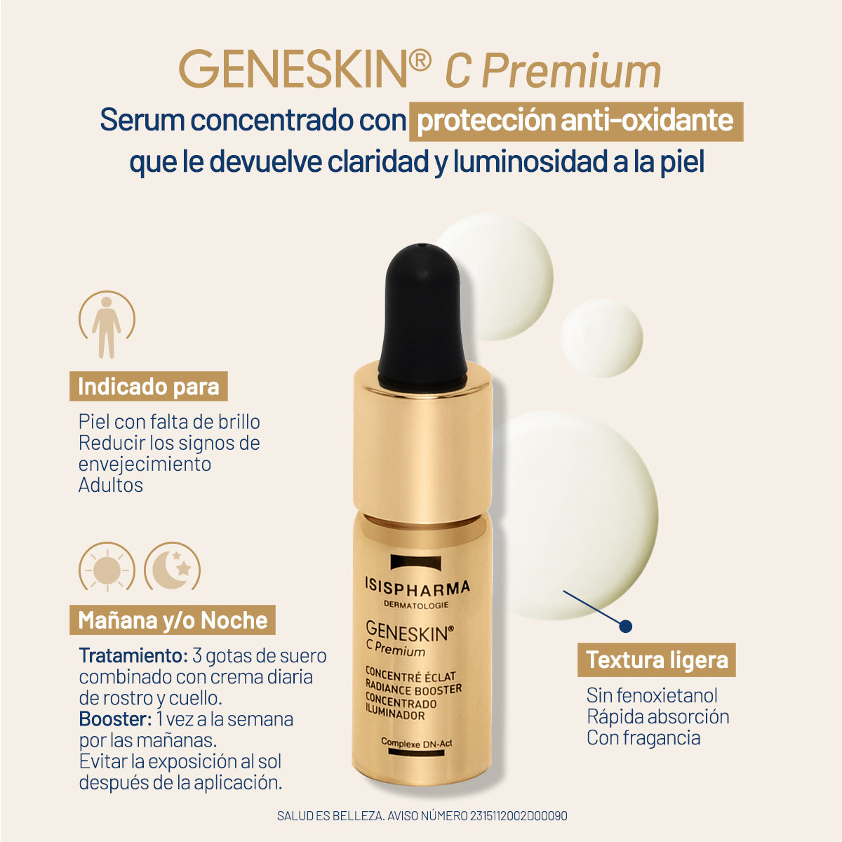 Geneskin c premium vitamina c 20% 10ml.