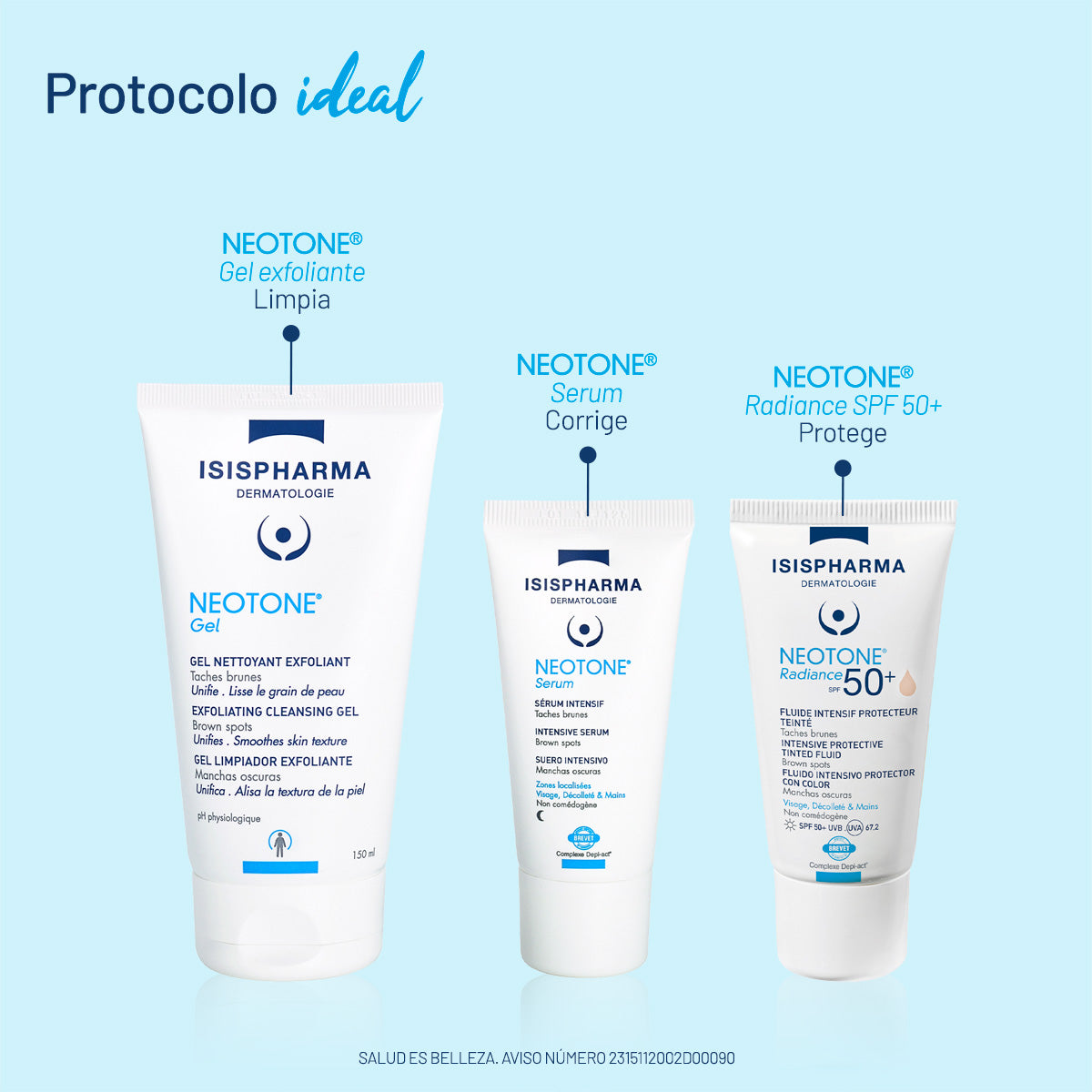 Isispharma neotone radiance fps 50+, anti manchas 30ml.