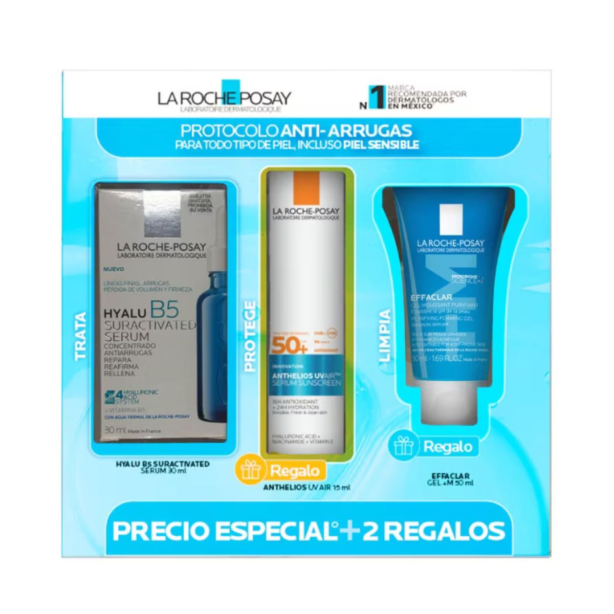 La Roche-Posay Kit Hyalu B5 + Anthelios UV Air + Effaclar