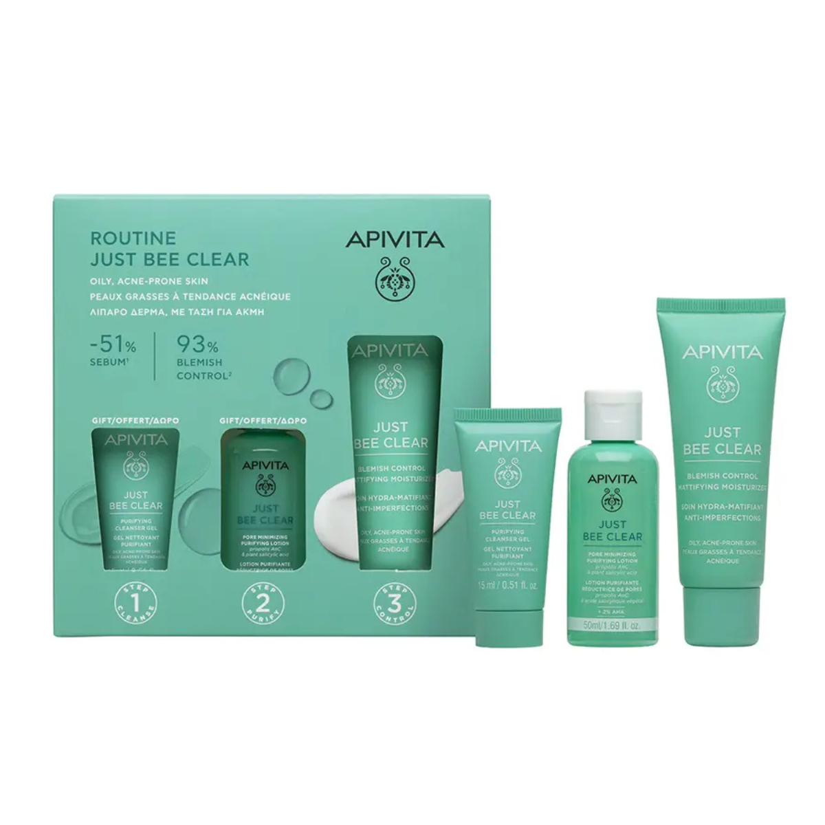 Apivita Kit Just Bee Clear Rutina Purificante