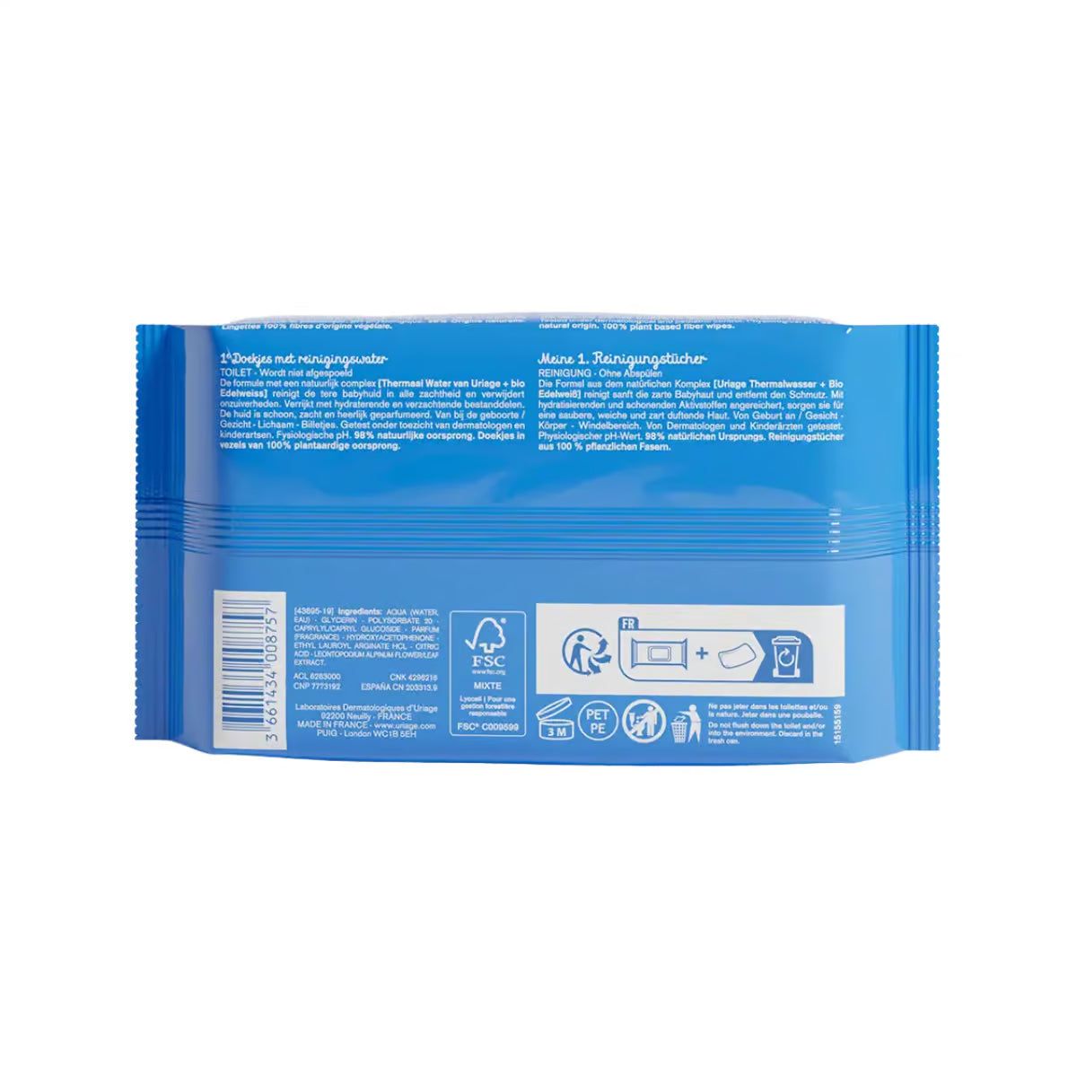 Uriage Baby Toallitas Limpiadoras 70 Piezas
