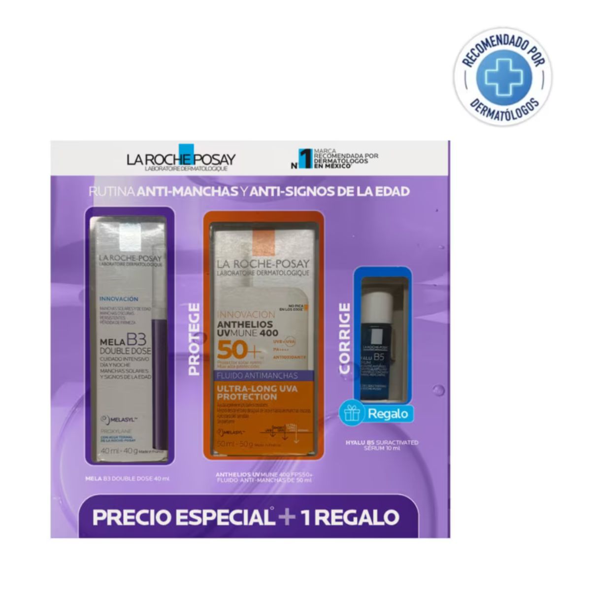 La Roche-Posay Kit Mela B3 Double Dose + Anthelios UVMune 400 + Hyalu B5