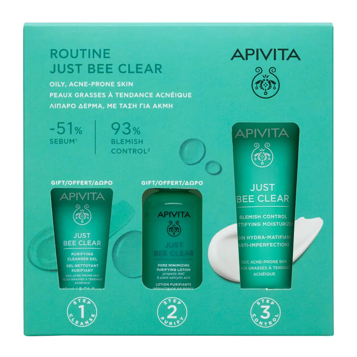 Apivita Kit Just Bee Clear Rutina Purificante