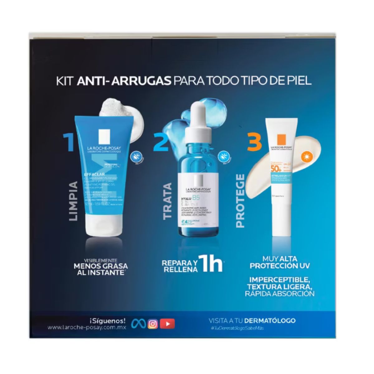 La Roche-Posay Kit Hyalu B5 + Anthelios UV Air + Effaclar