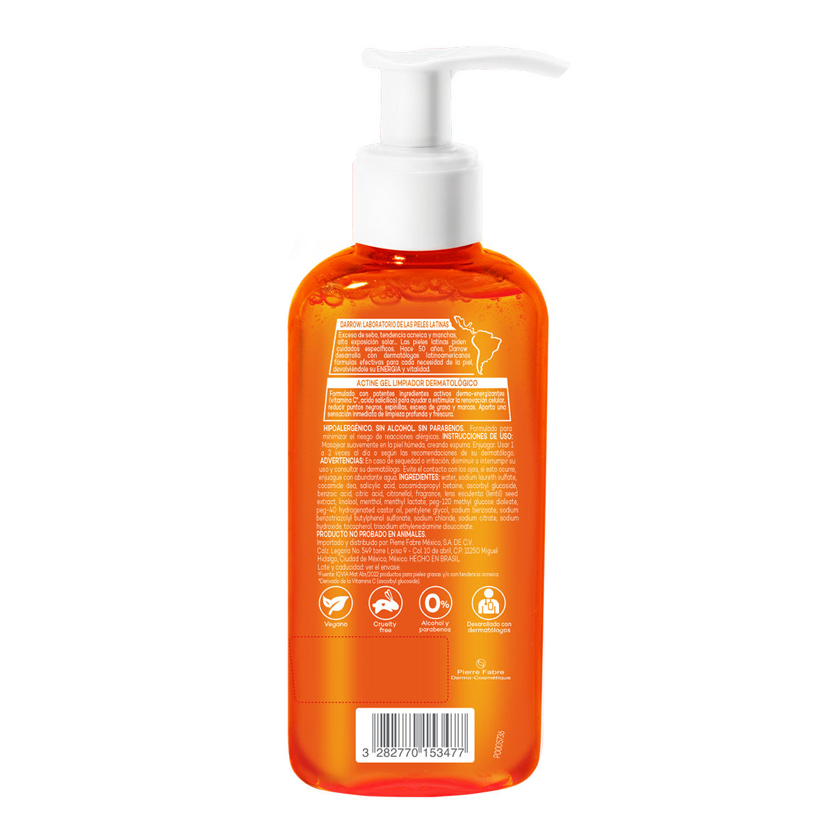 Darrow Actine Gel limpiador para piel grasa 140gr.