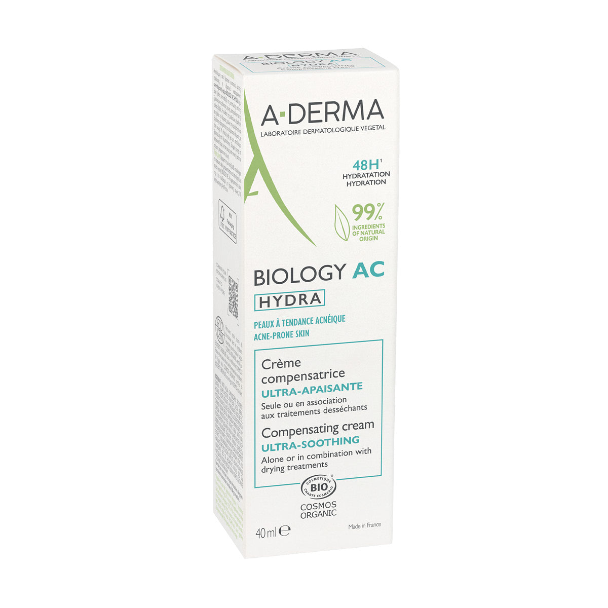 Aderma Biology AC Hydra, crema hidratante para piel mixta a grasa 40ml.
