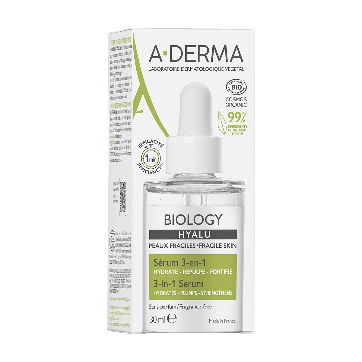 A-derma biology hyalu serum 3 en 1 30ml.