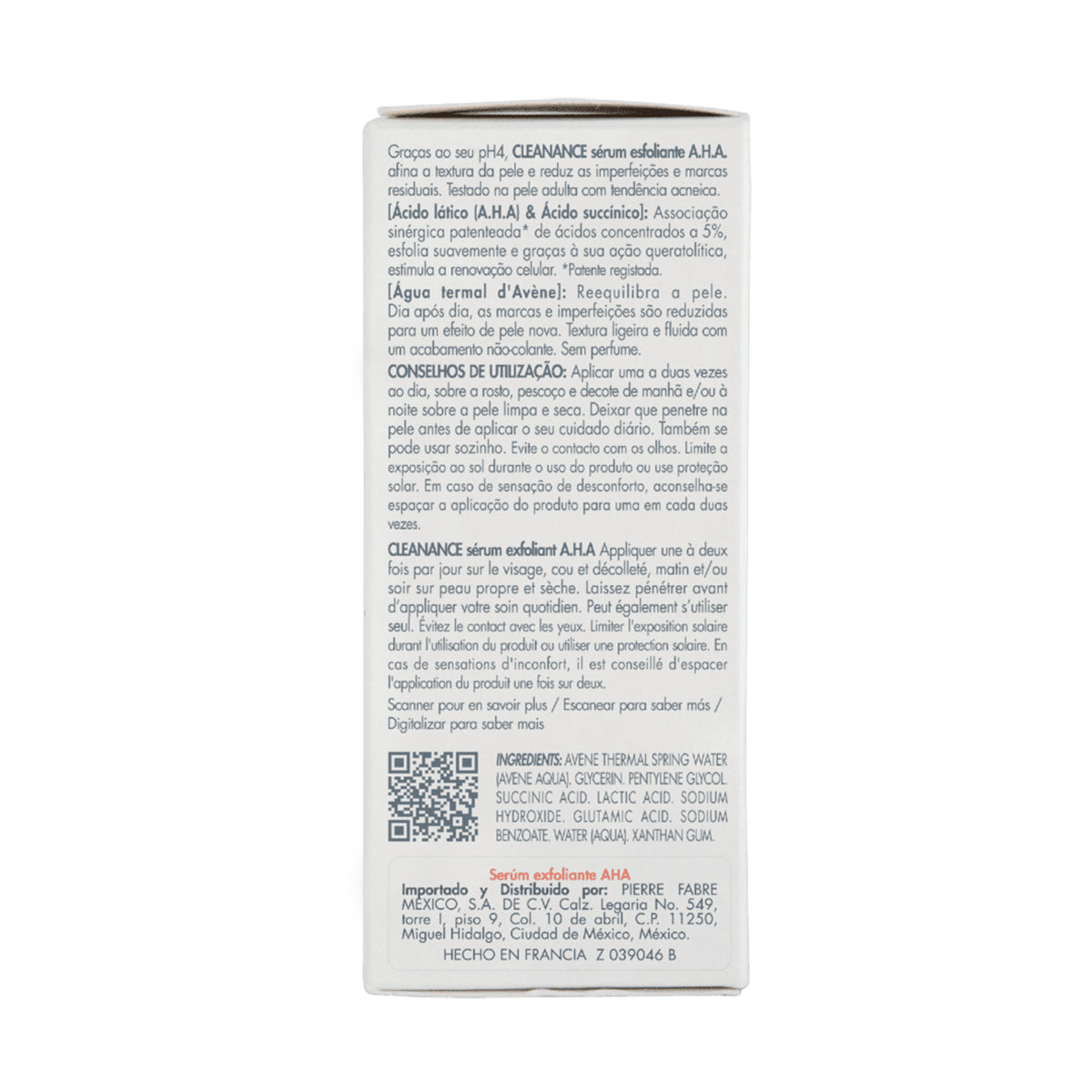 Avene cleanance serum exfoliante 30ml.