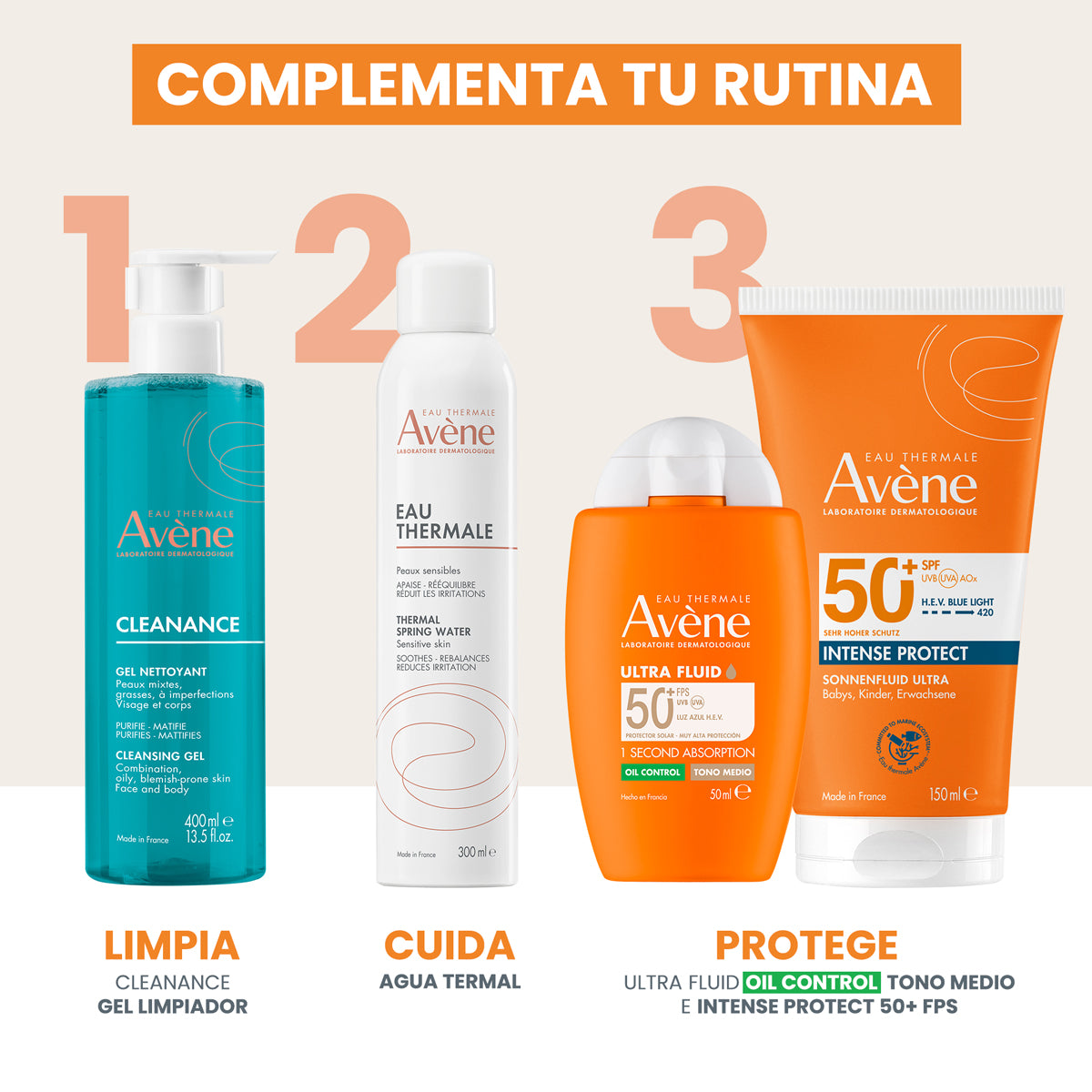 Avène Ultra Fluid Oil Control Protector Solar Facial Con Color Tono Medio FPS50 50 ML
