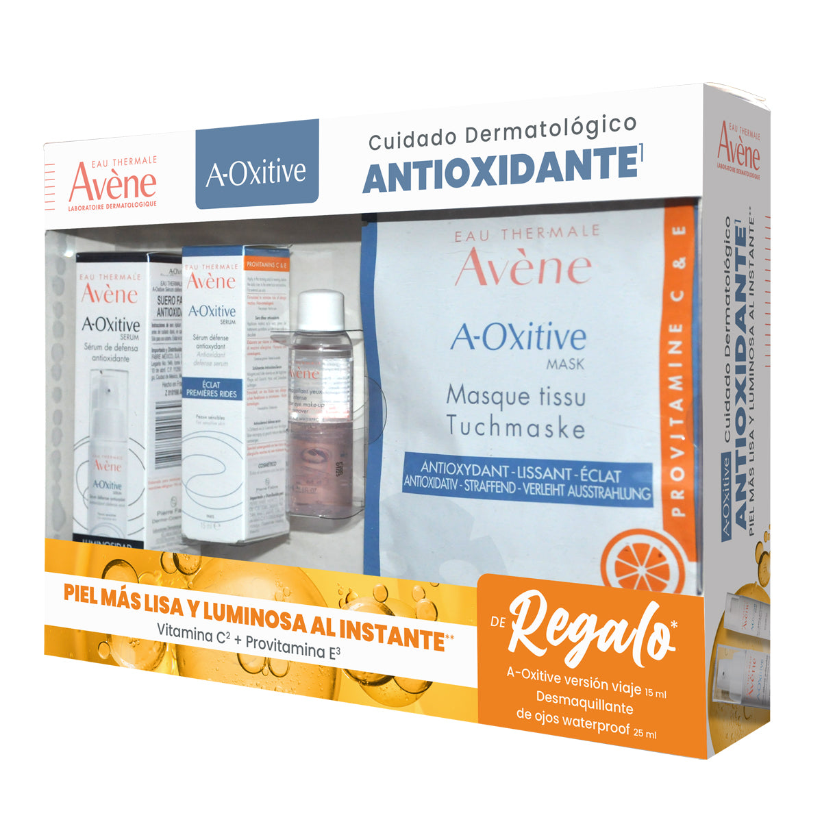 Avene Kit A-Oxitive serum 30ml + A-Oxitive serum 15ml + Desmaquillante bifasico 25ml.