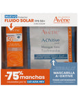Avene Kit fluido solar FPS 50+ con color 50 ml + Mascarilla a-oxitive 18 ml.