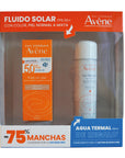 Avene kit protector solar fluido con color fps50+ 50ml + Agua termal 50ml.