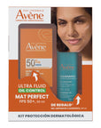 Kit Avene  Protector Solar Ultra Fluid Oil Control Mat Perfect FPS50 + Cleanance Gel Limpiador