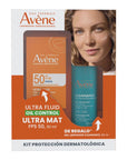Kit Avene Protector Solar Ultra Fluid Oil Control Ultra Mat FPS50 50ml + Cleanance Gel Limpiador 100ml