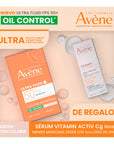 Avène Kit Fluid Oil Control Con Color Tono Claro SPF 50+ 50 Ml + Vitamin Serum Active CG 10 Ml