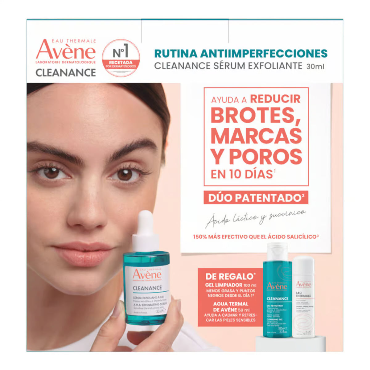 Avène Kit Cleanance Serum 30 ml + Gel Limpiador 100 ml + Agua Termal 50 ml