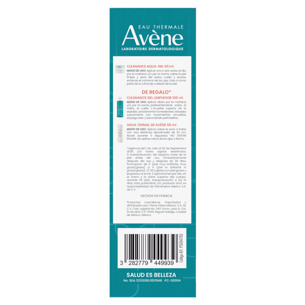 Avène Kit Cleanance Aqua Gel 50 ml + Gel Limpiador 100 ml + Agua Termal 50 ml