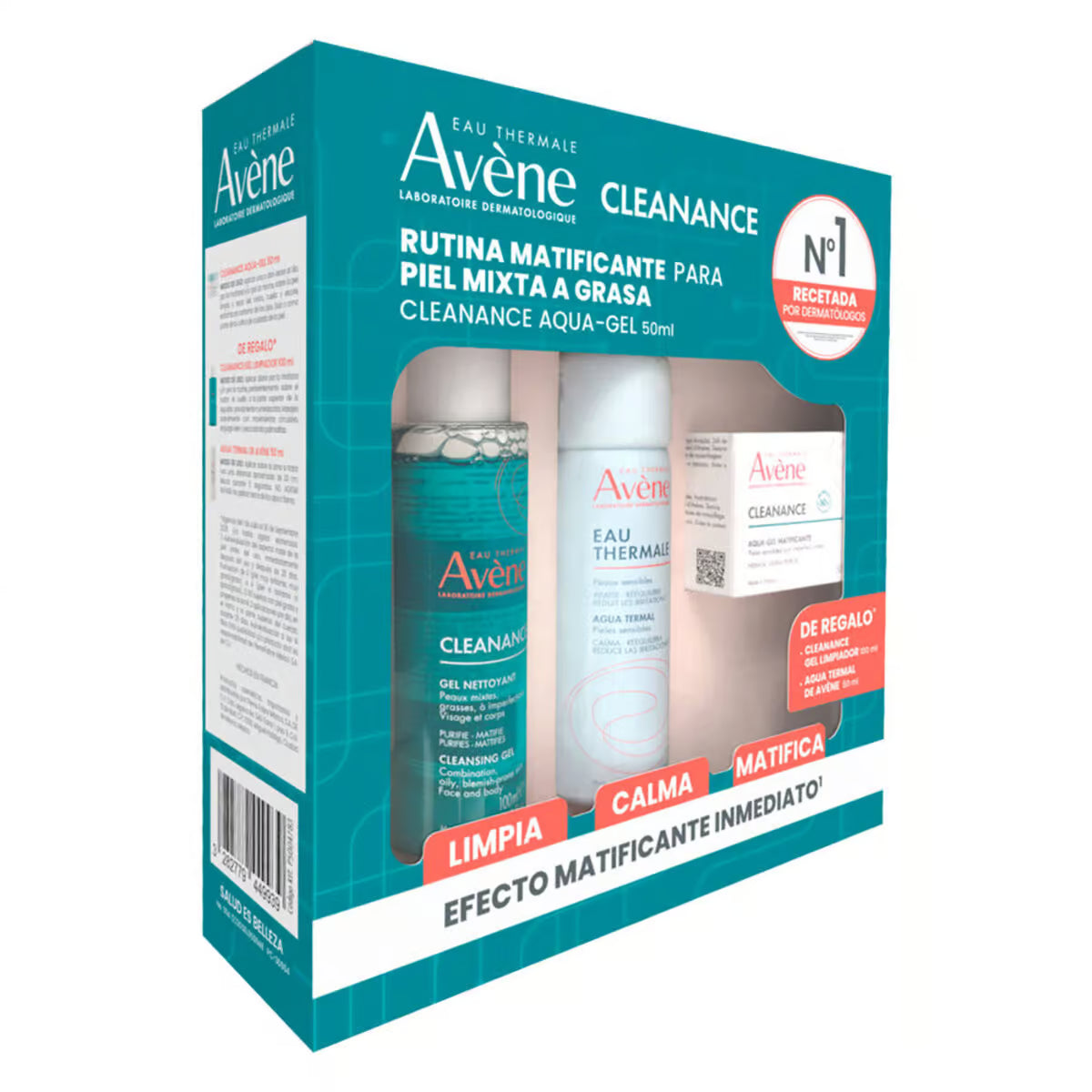 Avène Kit Cleanance Aqua Gel 50 ml + Gel Limpiador 100 ml + Agua Termal 50 ml