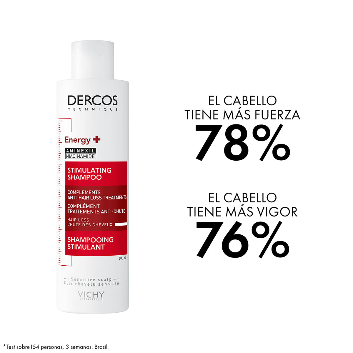 Vichy Dercos Estimulante, Shampoo anti-caída, 200ml.