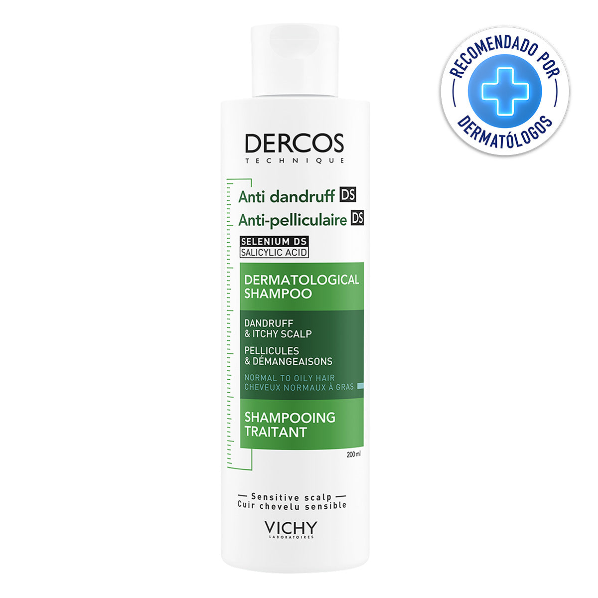 Vichy Dercos Shampoo Anti-Caspa Grasa, 200ml.