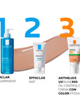 La Roche Posay Anthelios XL Gel-Crema Toque Seco Con Color FPS 50+, Protector solar para piel sensible y grasa, 50ml