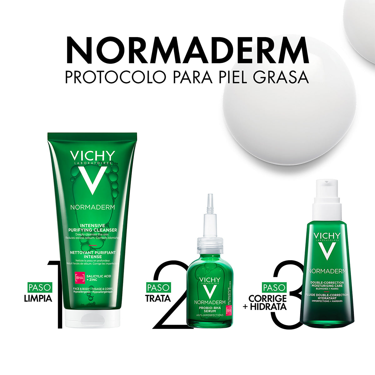 Vichy Normaderm Phytosolution Gel limpiador, pieles grasas con tendencia acneica 200ml