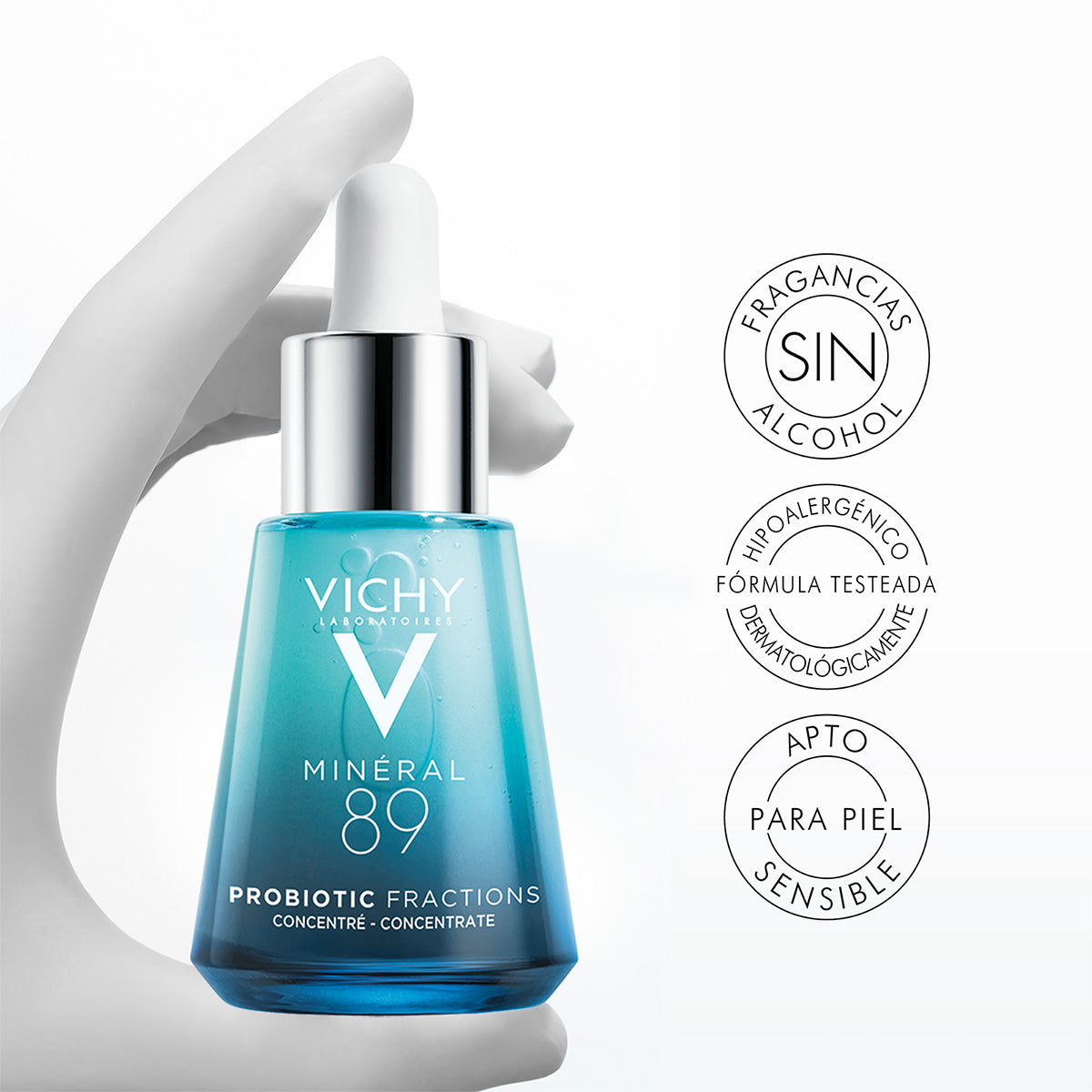 Vichy Mineral 89 Probiotic Fractions, Concentrado regenerador y reparador, 30ml.