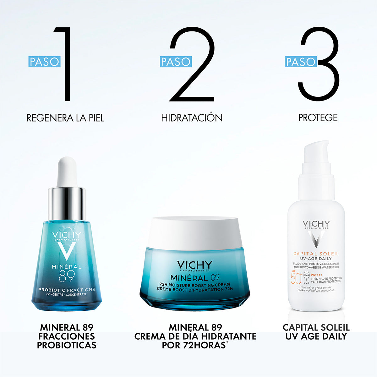 Vichy Mineral 89 Probiotic Fractions, Concentrado regenerador y reparador, 30ml.