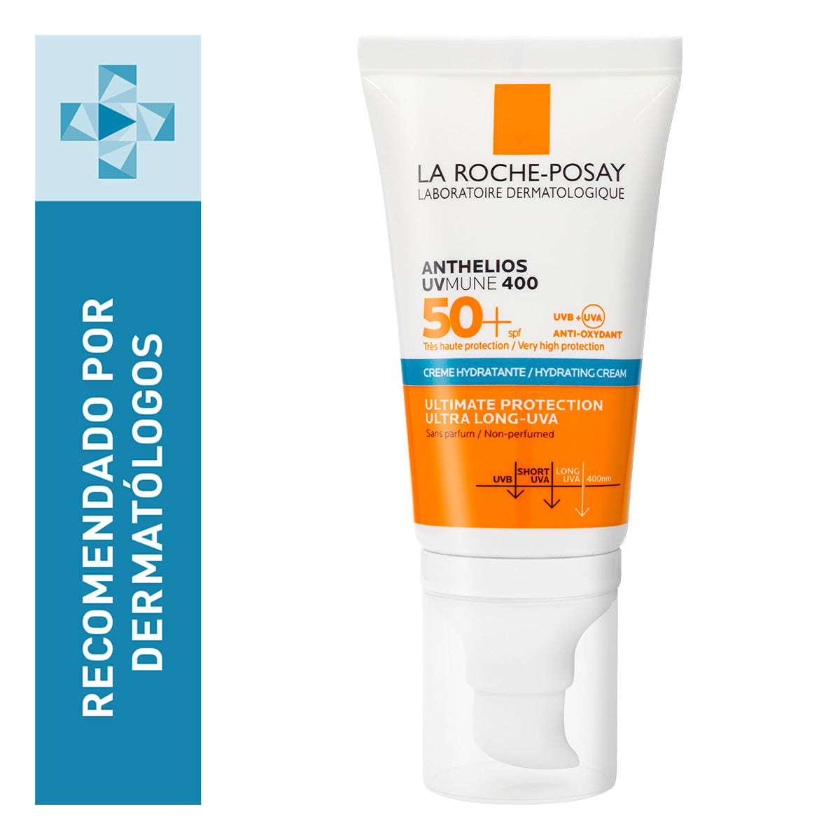 La Roche Posay Anthelios UVMUNE 400 Crema Hidratante FPS50+, Protector solar facial, 50ml