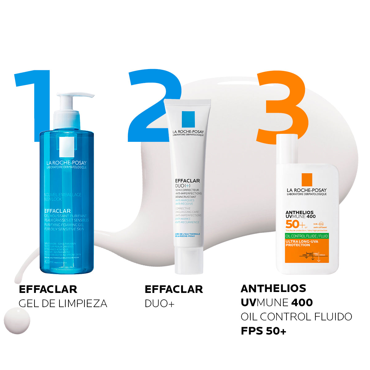 La Roche Posay Anthelios UVMUNE 400 Oil control fluido FPS50+, protector solar facial para piel mixta a grasa 50ml.