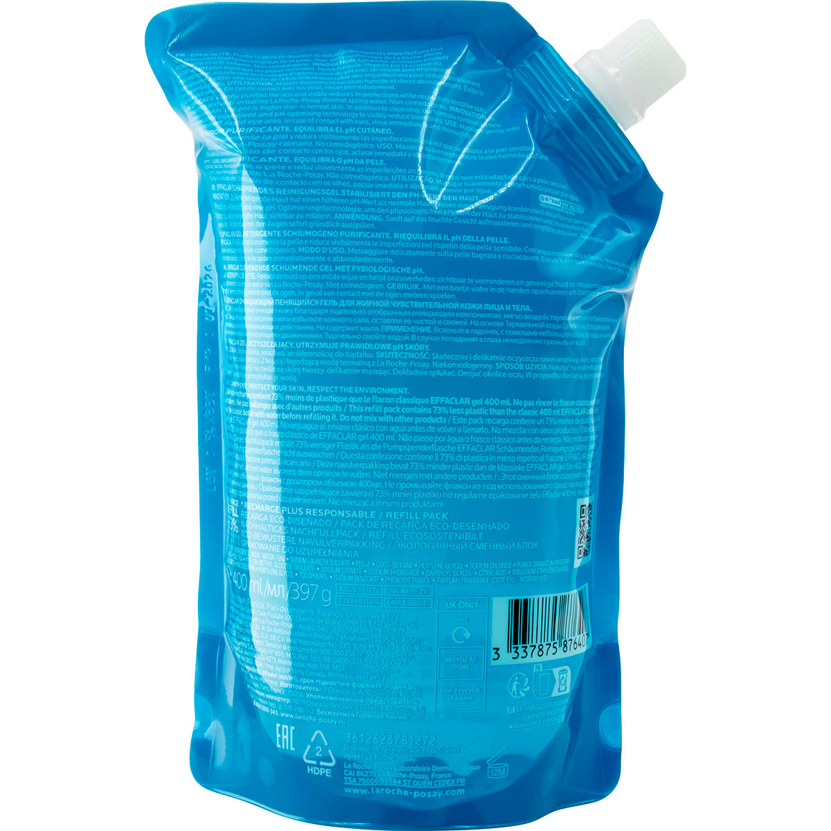 Effaclar gel purificante +M refill 400ml.