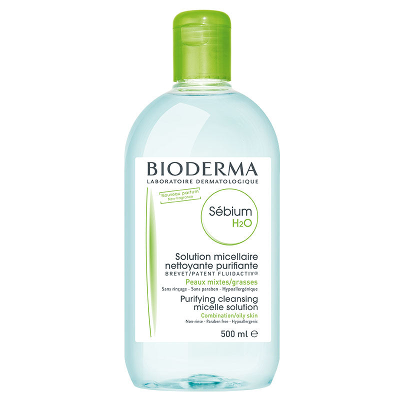 Bioderma Sébium H2O, Agua micelar desmaquillante para piel mixta a grasa 500ml.