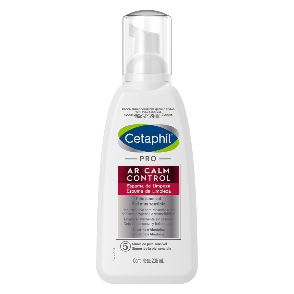 Cetaphil PRO AR espuma de limpieza facial para piel propensa al enrojecimiento 236ml.